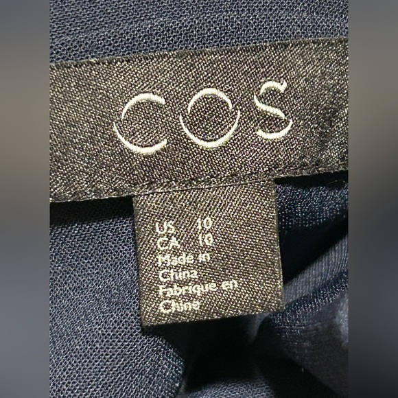 COS Wide Leg Pleated High Waist Navy Pants , size 10 - Picture 4 of 5